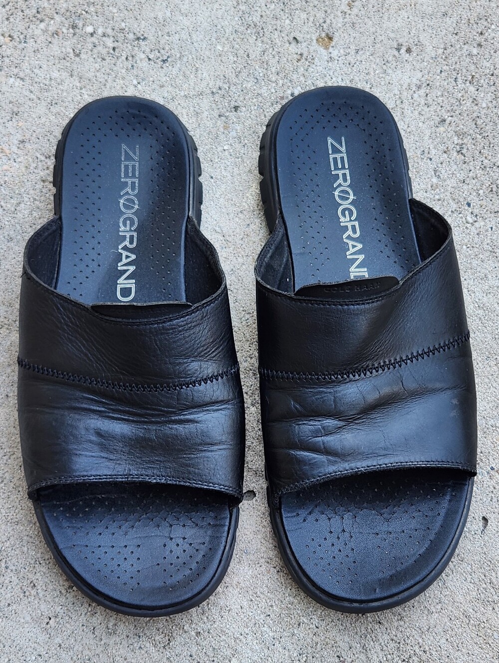 Cole Haan ZeroGrand C27511 Mens 12 / 13 Black Leather Slides Sandals